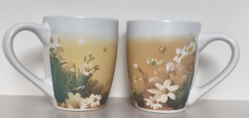 B-quality mug "flower design" h=8,4cm