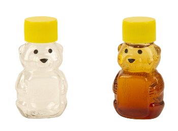 Plastic bear bottle with yellow lid