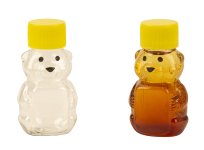 Plastic bear bottle with yellow lid