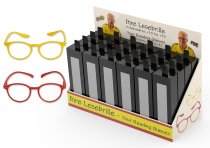 Reading glasses in yellow & red,