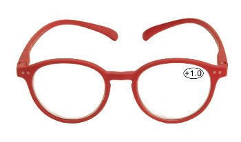 Lesebrille in rot mit Sehstärke +1.0,